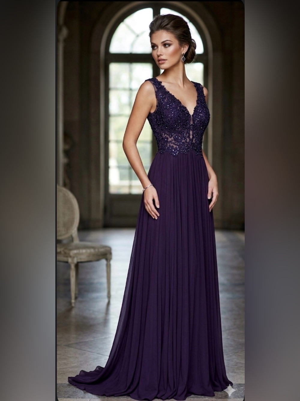 SHERRI HILL Formal evening gown/prom gown, purple size 2